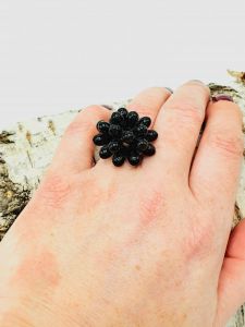 Prsten bodlina černá 