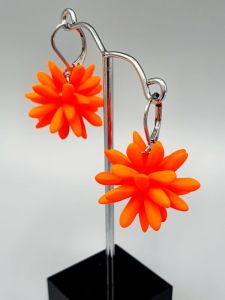 Ocelové náušnice - Oranžové neonové bodliny