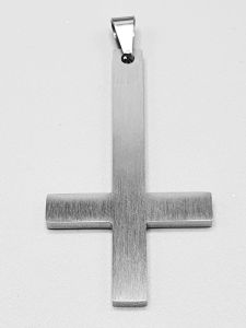 Ocelový přívěsek - Obrácený kříž sv. Petra velký