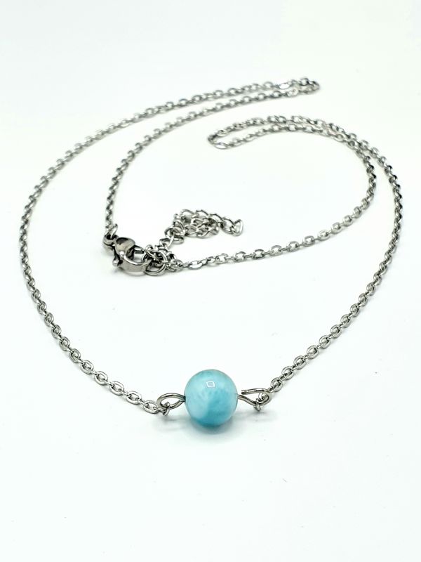 Náhrdelník Larimar - kulička 8 mm č.1