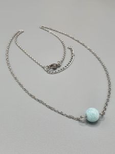 Náhrdelník Larimar - kulička 8 mm č.1 | 42 cm, 45 cm