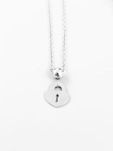Ocelový náhrdelník - Zámeček srdce