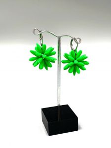 Ocelové náušnice - Zelené neonové bodliny