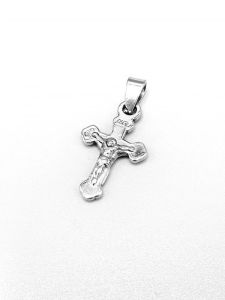 Ocelový přívěsek - Kříž s Ježíšem mini