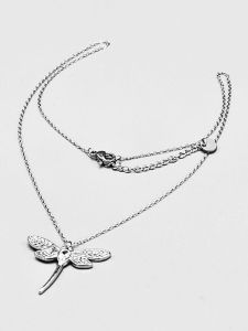 Ocelový náhrdelník - Zdobená vážka