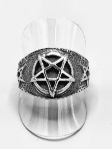 Ocelový prsten - Pentagram