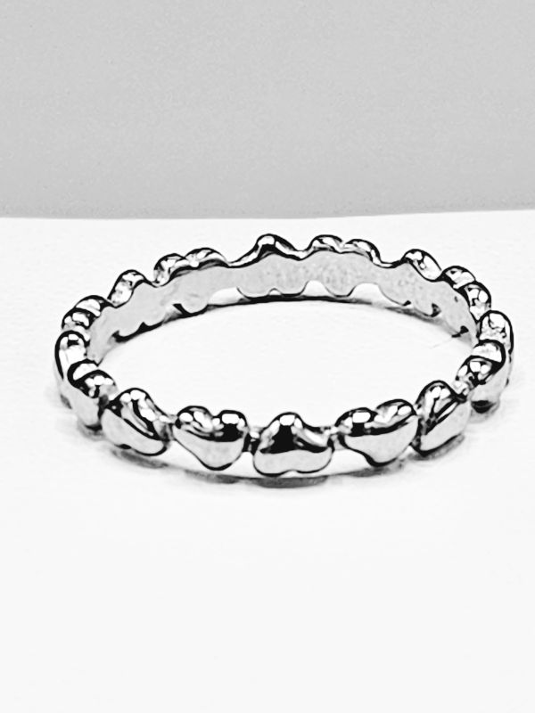 Drobný ocelový prstýnek - Srdcový kruh