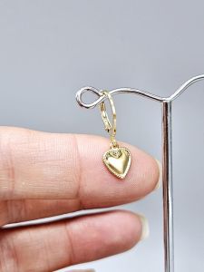 Ocelové náušnice - Srdce malé ve zlatém provedení