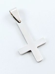 Ocelový přívěsek - Obrácený kříž sv. Petra nejmenší