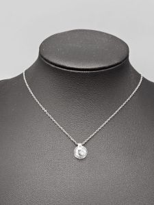 Ocelový náhrdelník - Kruh s kamínkem stříbrné barvě
