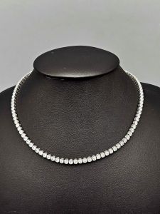 Ocelový náhrdelník štrasový pruh s kamínky ve tvaru kruhu