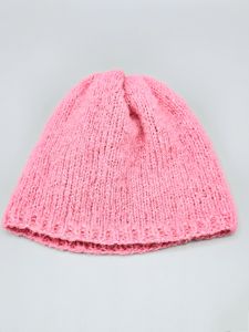 Ručně pletená čepice růžová větší dámská velikost