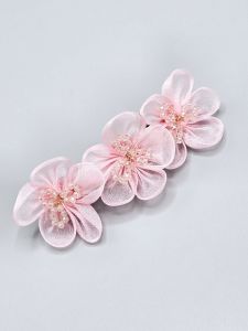 Květinová spona do vlasů - růžový květ (8 x 1 cm)