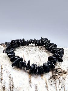 Náramek Turmalín černý sekaný - větší kameny