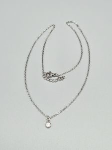 Ocelový náhrdelník - Drobný kamínek - čirý