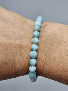 Náramek Larimar kuličky 7 mm