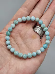 Náramek Larimar kuličky 7 mm