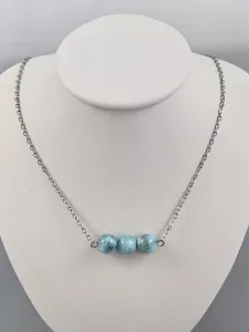 Náhrdelník Larimar - tři kuličky 7 mm