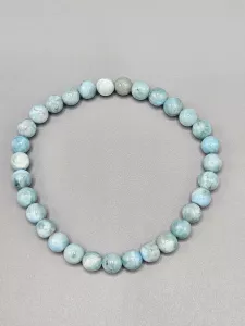 Náramek Larimar kuličky 6 mm