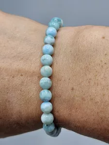 Náramek Larimar kuličky 6 mm