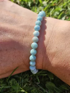 Náramek Larimar kuličky 6 mm