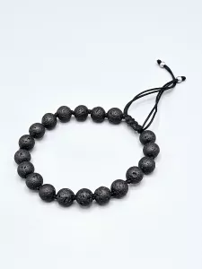 Shamballa náramek Láva 8 mm černé šňůrky