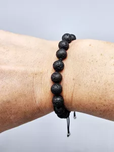 Shamballa náramek Láva 8 mm černé šňůrky