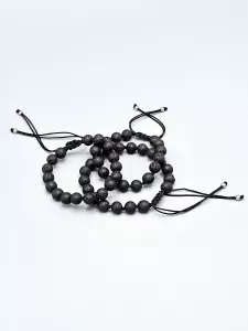 Shamballa náramek Láva 8 mm černé šňůrky | 17 - 28,2 cm, 17,7 - 32 cm, 20 - 33,3 cm