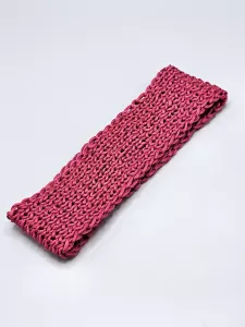 Ručně pletená merino čelenka fuchsie (54 - 58 cm)