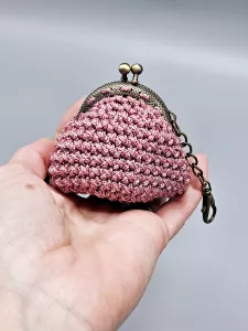 Mini vintage taštička - pěněženka - starorůžová