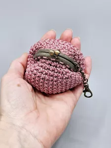 Mini vintage taštička - pěněženka - starorůžová