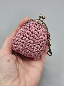 Mini vintage taštička - pěněženka - starorůžová