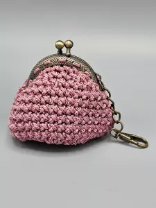 Mini vintage taštička - pěněženka - starorůžová