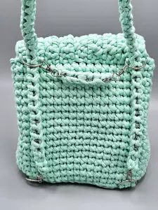 Dámský batoh - crossbody kabelka mátová