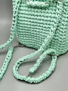 Dámský batoh - crossbody kabelka mátová