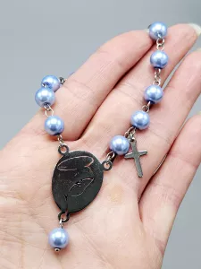 Desátek na ruku - modré perle 8 mm