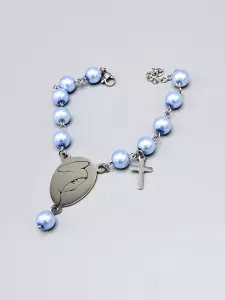 Desátek na ruku - modré perle 8 mm