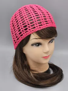 Ručně háčkovaná letní čepka růžová - pink (54 - 59 cm)