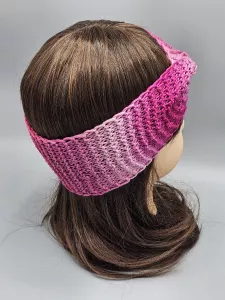 Ručně pletená merino čelenka duhová křížená (52 - 56 cm)