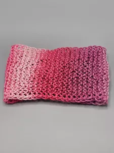 Ručně pletená merino čelenka duhová křížená (52 - 56 cm)