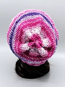 Ručně pletená merino čepice houmleska duhová (54 - 61 cm)