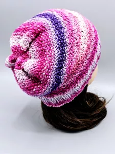 Ručně pletená merino čepice houmleska duhová (54 - 61 cm)