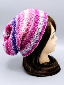 Ručně pletená merino čepice houmleska duhová (54 - 61 cm)