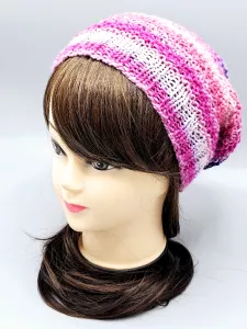 Ručně pletená merino čepice houmleska duhová (54 - 61 cm)
