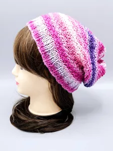 Ručně pletená merino čepice houmleska duhová (54 - 61 cm)