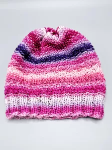 Ručně pletená merino čepice houmleska duhová (54 - 61 cm)