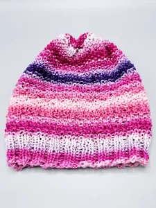 Ručně pletená merino čepice houmleska duhová (54 - 61 cm)
