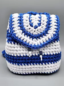 Dámský batoh - crossbody kabelka modro bílá