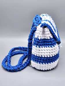 Dámský batoh - crossbody kabelka modro bílá