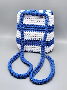 Dámský batoh - crossbody kabelka modro bílá